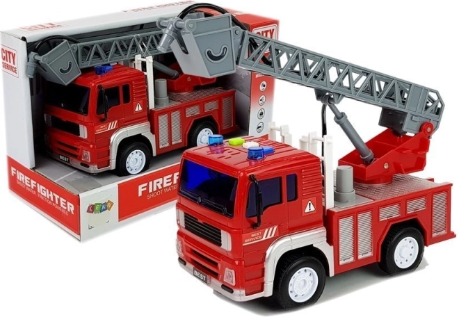 Camion de Pompiers avec Transmission à Friction et Effets Sonores