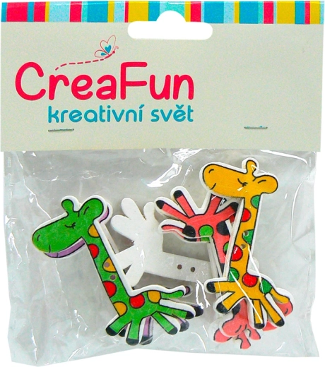 Boutons en bois girafe 6 pcs 50 × 27 mm