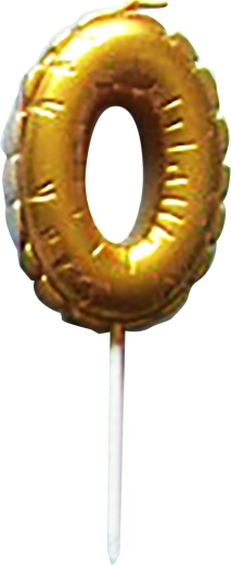 Bougie de gâteau chiffre 0 dorée 6 cm