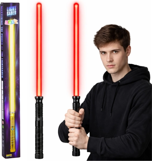 Épée lumineuse LED 75 cm avec poignée métallique et effets sonores