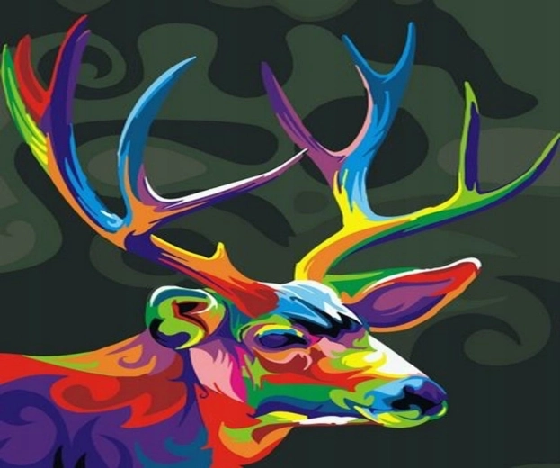 Peinture par numéros Cerf coloré 40 × 50 cm