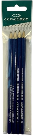 Crayons graphite CONCORDE Blue Office – set de 4 pcs