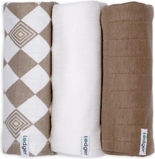 Lodger swaddler uni matcha, lot de 3 pcs 70 × 70 cm buffalo