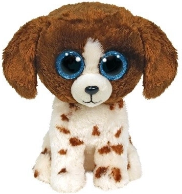 Peluche Ty Beanie Boos chien Muddles, brun et blanc, 15 cm