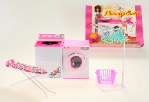 Glorie set de lessive pour poupées avec machine à laver, sèche-linge et table à repasser