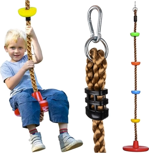 Kruzzel balançoire pour enfants avec corde d’escalade 2en1 jusqu’à 100 kg