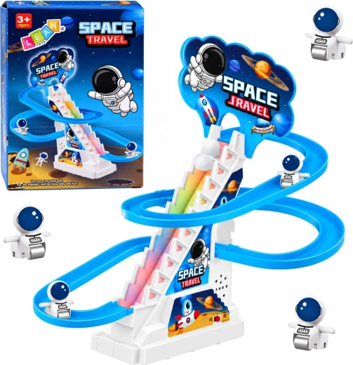 Circuit de toboggan spatial pour astronautes avec lumières et musique