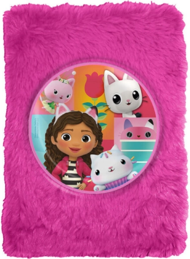 Carnet en peluche La Maison magique de Gabby fuchsia