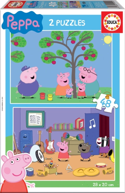 Puzzle EDUCA PEPPA PIG 2×48 pièces