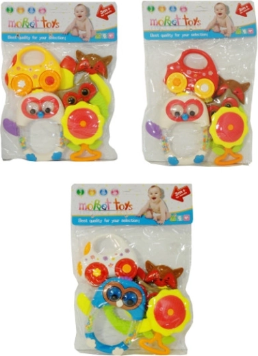 Lot de hochets et anneaux de dentition pour bébés – 5 pcs