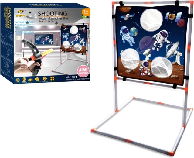 Arbalète conique avec cible et projectiles souples pour enfants