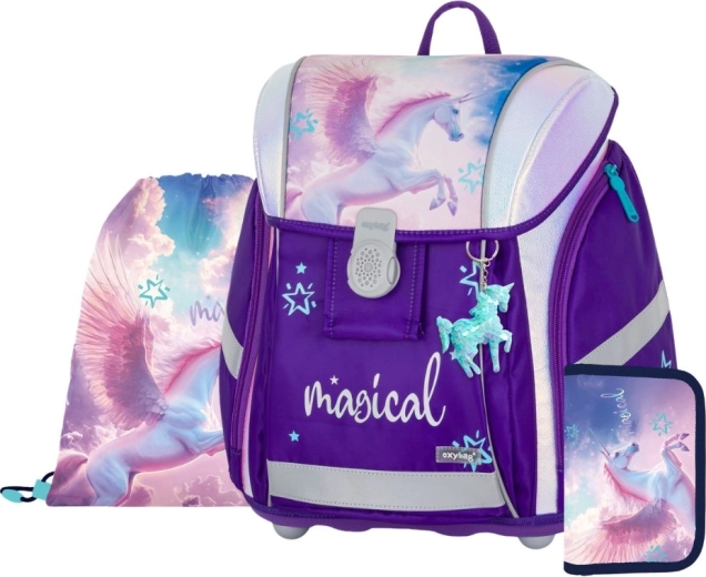 Set scolaire PREMIUM LIGHT Pégase – cartable, trousse et sac pour chaussures