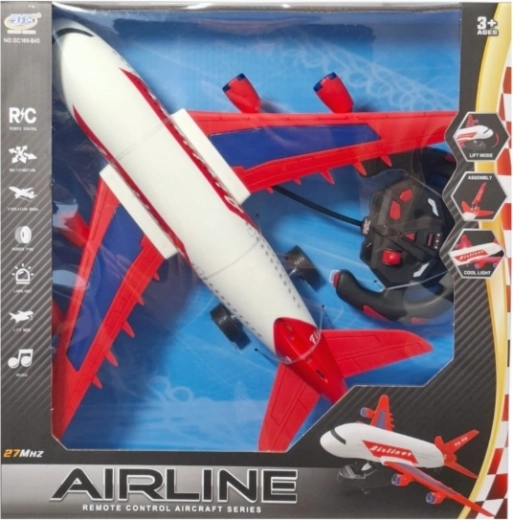 Avion de ligne radiocommandé avec lumière, musique et chargeur
