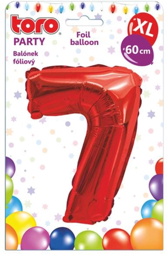 Ballon en feuille chiffre 7, 60 cm, rouge TORO