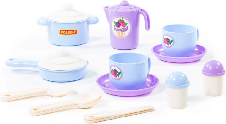 Set de vaisselle de cuisine pour enfants pour deux (18 pièces)