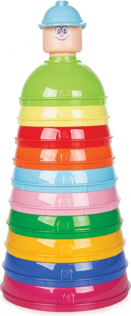 Jeu de construction pyramide gobelets colorés