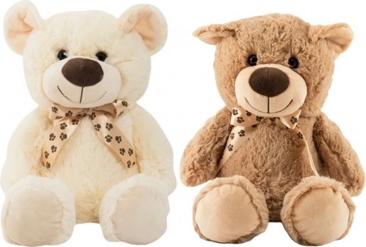 Ours en peluche avec nœud 48 cm, 2 couleurs, dès la naissance