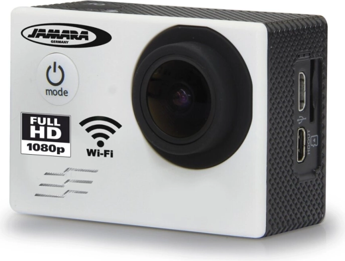 Caméra d’action Jamara Camara Full HD Pro WiFi V2 blanche
