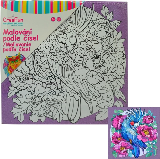 Peinture sur toile – perroquet 30 × 30 cm