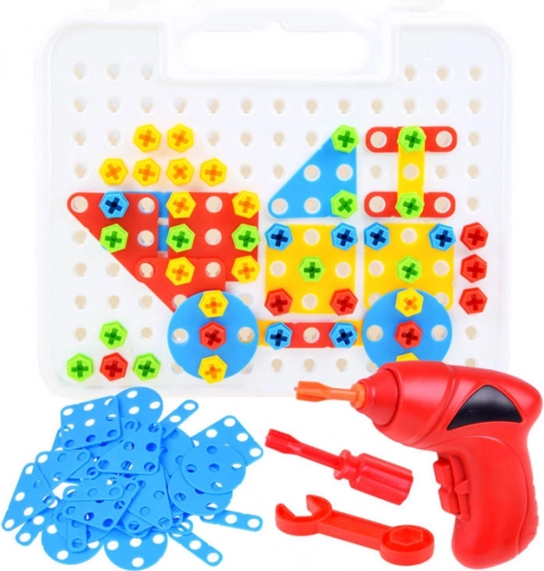 Grande mallette de constructions avec perceuse, 268 pièces