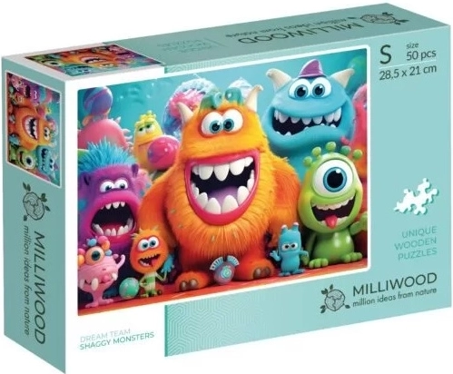 Puzzle en bois Milliwood DreamTeam Shaggy Monsters – 50 pièces