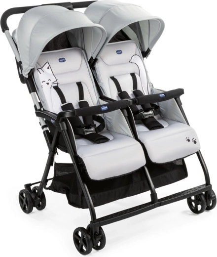 Chicco Ohlala Twin – poussette canne pour jumeaux Silver Cat