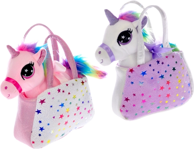 Licorne en peluche avec sac à main 20 cm