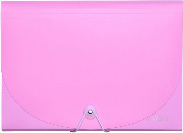 Chemise à soufflets A4 avec élastique, 7 pochettes, rose pastel