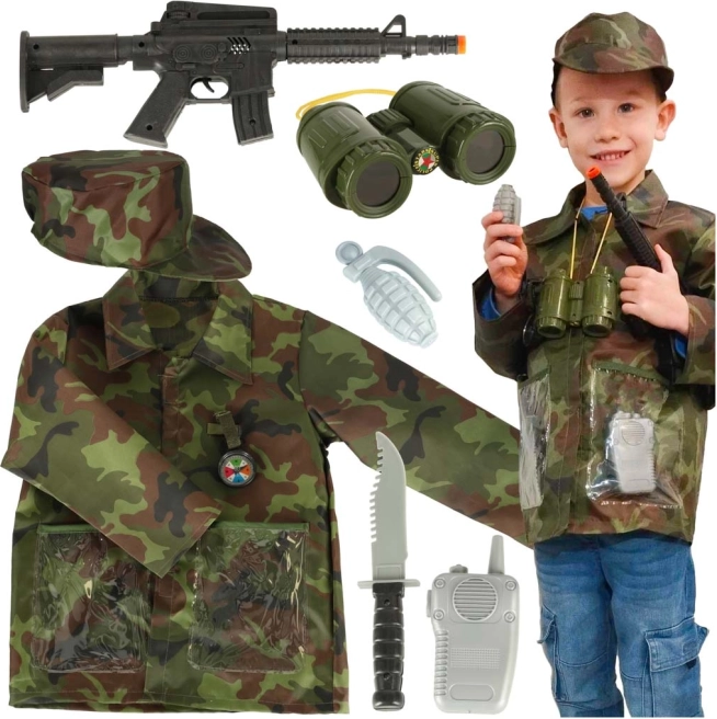 Costume de camouflage militaire pour enfants avec ensemble de déguisement 3-8 ans