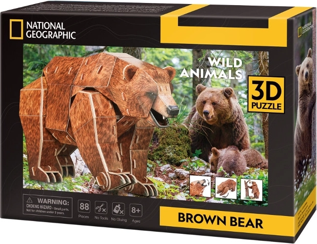 Puzzle 3D Animaux menacés – ours brun