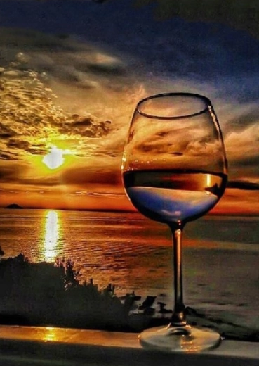 Peinture diamant – Verres au bord de mer 30 × 40 cm