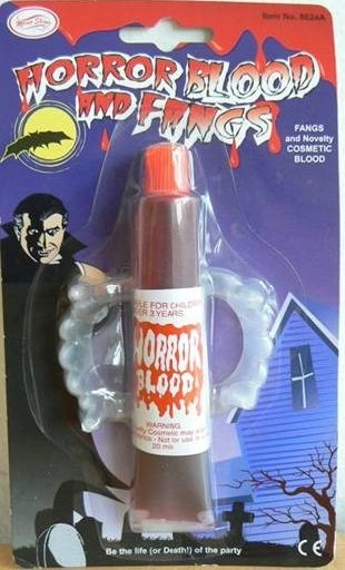 Dents de vampire avec faux sang pour costumes d’enfants