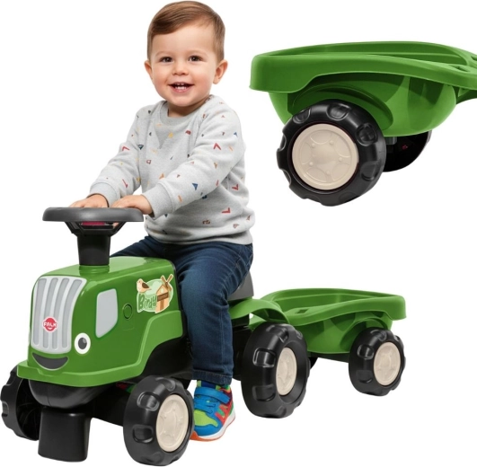 porteur tracteur avec remorque BIRDY FARM vert 1–3 ans – FALK