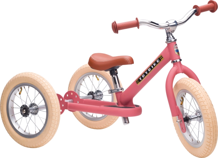 Draisienne Trybike 2-en-1 (tricycle / vélo d’équilibre) rose mat