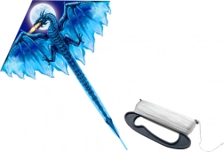 Grand cerf-volant bleu avec longue queue 170 cm x 130 cm