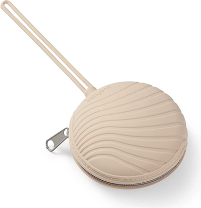 Étui en silicone BabyOno pour tétine avec fermeture éclair, beige