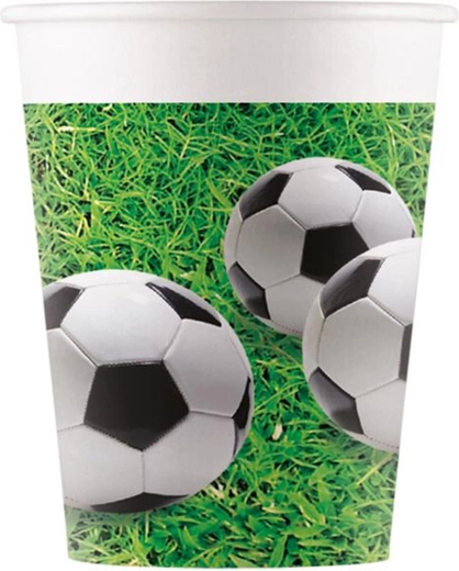 Gobelets en papier Football 200 ml, 8 pcs