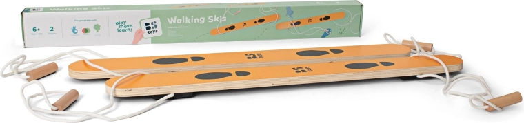 Skis d'équipe en bois pour 2 enfants