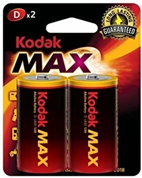 Kodak Alkaline Max piles alcalines D 1,5 V, 2 pcs