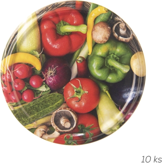 Couvercle de conservation métallique TO 82 bio avec motif légumes (10 pcs)