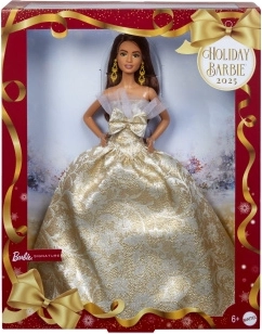 Barbie de Noël brune 2025