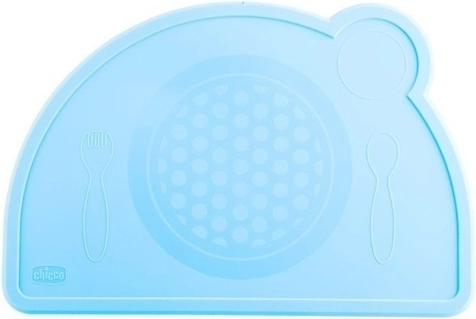 Chicco set de table en silicone bleu-vert 18m+