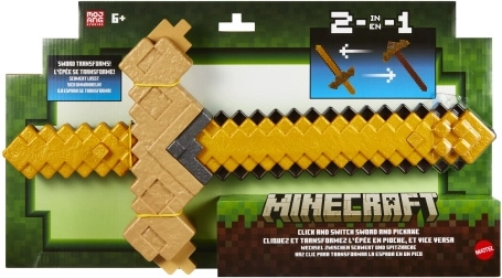 Minecraft épée et pioche transformables 2-en-1