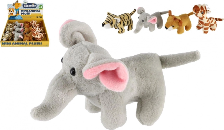 Animaux en peluche de safari et de zoo 10–15 cm, assortiment d’espèces