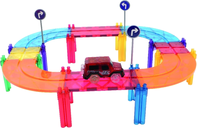 Piste de course magnétique Cleverclixx Intense 65 pièces