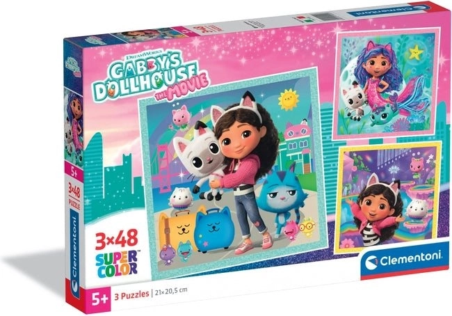 Puzzle La Maison magique de Gabby 3×48 pièces CLEMENTONI