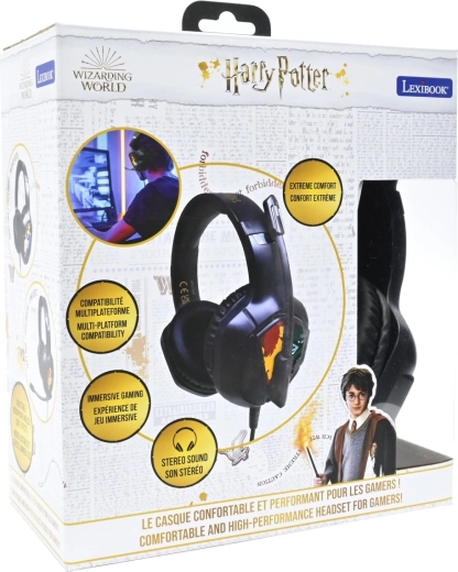 Casque de jeu filaire Harry Potter avec effets lumineux et microphone