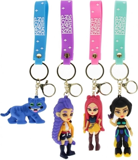 Porte-clés en caoutchouc K-POP Demon Hunters avec dragonne