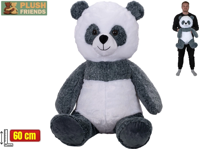 Plush Friends panda en peluche assise 60 cm