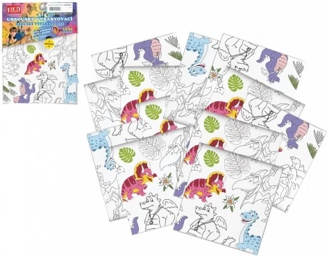 Serviettes à colorier dinosaures